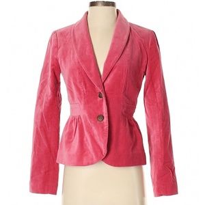 [J. Crew] Pink Velvet Peplum Blazer